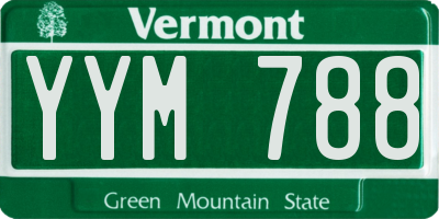 VT license plate YYM788