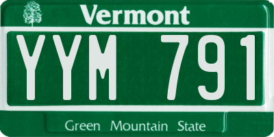 VT license plate YYM791