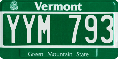 VT license plate YYM793
