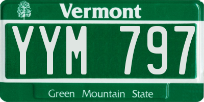 VT license plate YYM797