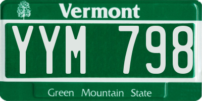 VT license plate YYM798