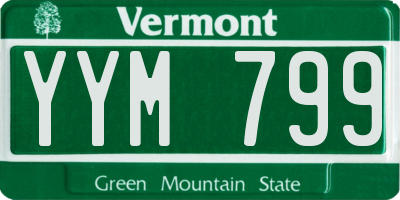 VT license plate YYM799