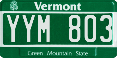 VT license plate YYM803
