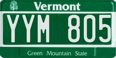 VT license plate YYM805