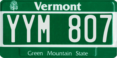 VT license plate YYM807