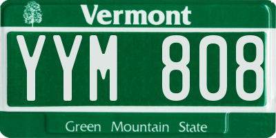 VT license plate YYM808