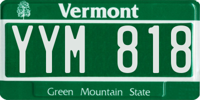 VT license plate YYM818