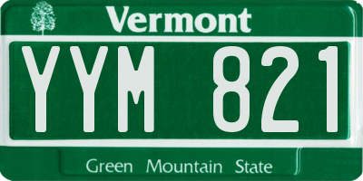 VT license plate YYM821