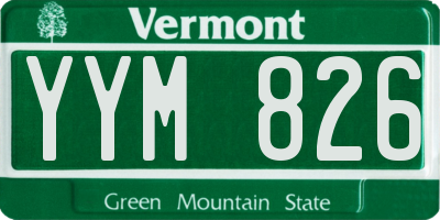 VT license plate YYM826