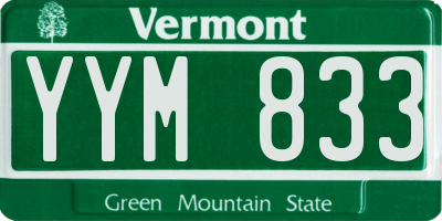 VT license plate YYM833