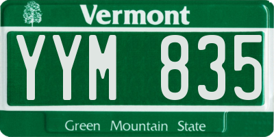 VT license plate YYM835