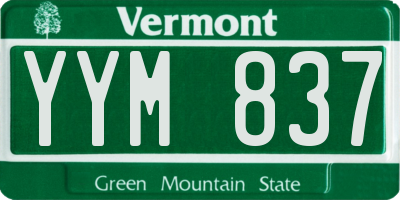 VT license plate YYM837