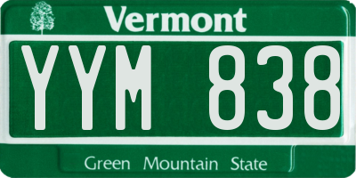 VT license plate YYM838