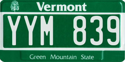 VT license plate YYM839