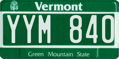VT license plate YYM840