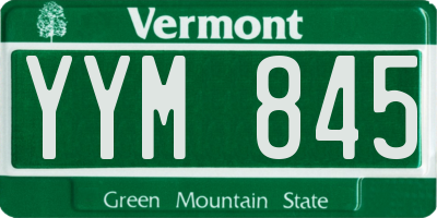 VT license plate YYM845
