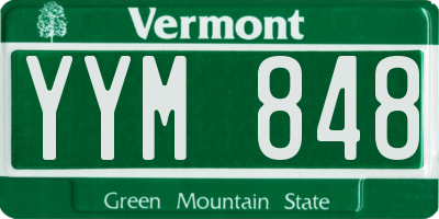 VT license plate YYM848