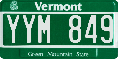 VT license plate YYM849