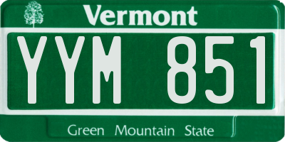 VT license plate YYM851