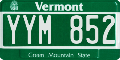 VT license plate YYM852