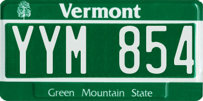 VT license plate YYM854