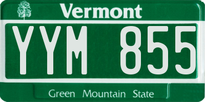 VT license plate YYM855