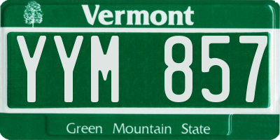 VT license plate YYM857