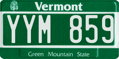 VT license plate YYM859