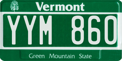 VT license plate YYM860