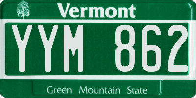 VT license plate YYM862