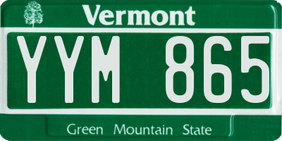 VT license plate YYM865