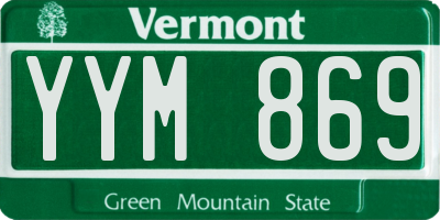 VT license plate YYM869