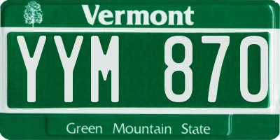 VT license plate YYM870