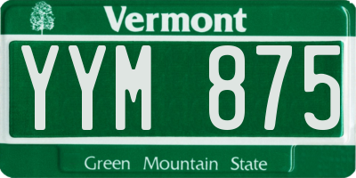 VT license plate YYM875