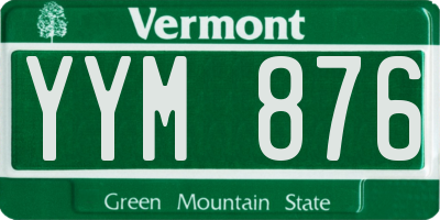 VT license plate YYM876