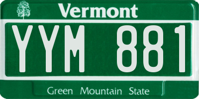 VT license plate YYM881