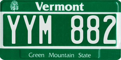 VT license plate YYM882