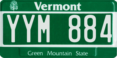 VT license plate YYM884
