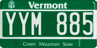 VT license plate YYM885