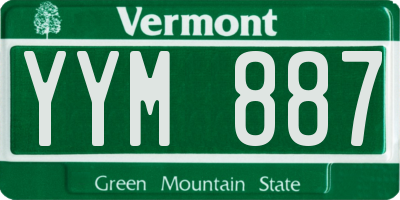 VT license plate YYM887