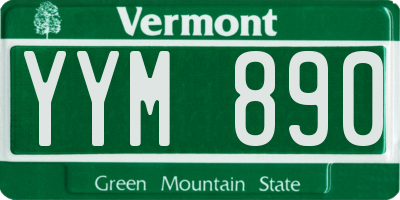 VT license plate YYM890