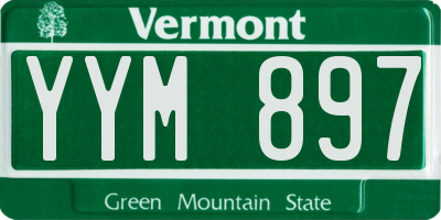 VT license plate YYM897