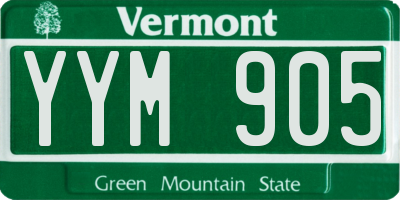 VT license plate YYM905