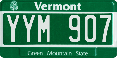 VT license plate YYM907