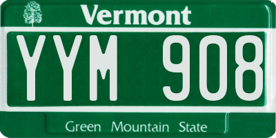 VT license plate YYM908