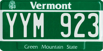VT license plate YYM923