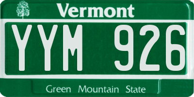 VT license plate YYM926