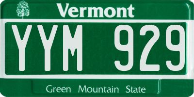 VT license plate YYM929