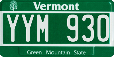 VT license plate YYM930
