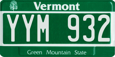 VT license plate YYM932
